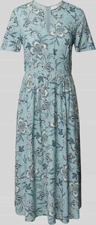 Jake*s Midikleid mit 1/2-Arm und Schlüsselloch-Ausschnitt in Eisblau, Größe 32