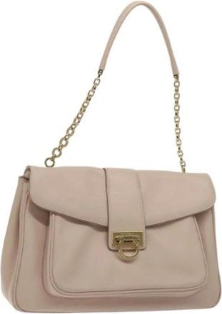 Ferragamo Pre-owned Shoulder Bags, female, Beige, Size: ONE SIZE Pre-owned Shoulder Bag