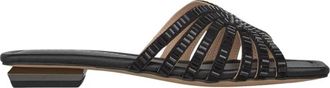 Alma En Pena Flat Shovel Sandal - Dames - Sandalen - Zwart - 37 EU - Leer - Schoenen