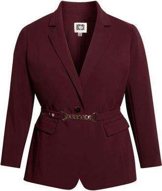 Anne Klein One-Button Notch Collar Blazer in Barolo at Nordstrom, Size 22W