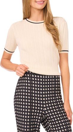 Ted Baker Lora Variegated Rib Short Sleeve Sweater in Vintage Ivory at Nordstrom, Size X-Small