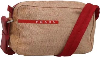 Prada Pre-owned Cross Body Bags, female, Beige, Size: ONE SIZE Pre-owned Vintage Shoulder Bag