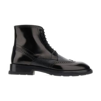 Alexander McQueen Punk Ankle Boots - male - Alexander McQueen - Lace-up Boots - Black - 6 UK - Shoes