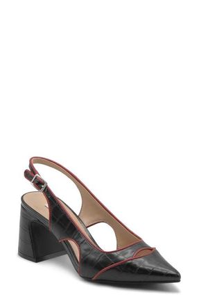 Charles by Charles David Anstead Slingback Pointed Toe Pump in Black/Red at Nordstrom, Size 6.5