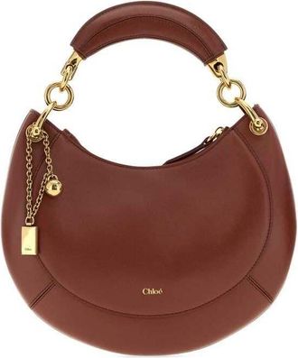 Chlo&eacute; Brick Leather Chloe Banana Handbag Blushybrown