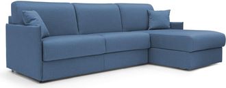 Divani.Store Sof&aacute; esquinero convertible impermeable 232 cm derecho azul