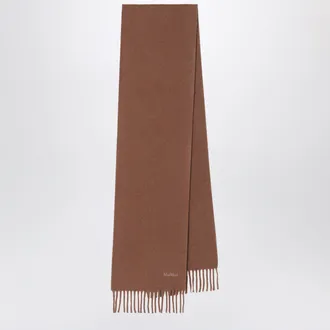 Max Mara Sciarpa cammello in lana con frange