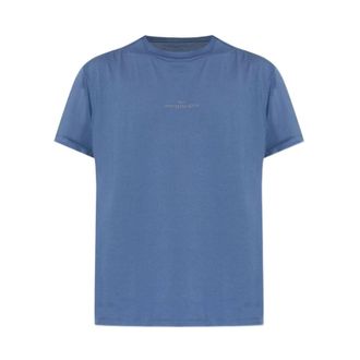 Maison Margiela T-Shirts, male, Blue, Size: XS Distorted Logo T-Shirt