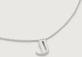 Monica Vinader Sterling Silver Initial J Chain Necklace