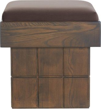 Safavieh Couture Taramarie Wood Base Ottoman