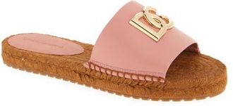 Dolce & Gabbana DG Logo Espadrille Flat Sandal in Rosa at Nordstrom, Size 10.5Us