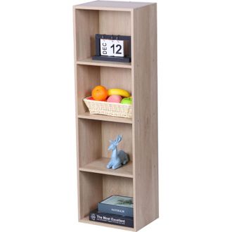 Relaxdays Relaxdays bookshelf, HxWxD: 132 x 32 x 24 cm, 5 compartments, cube unit, open freestanding shelf for living room, white