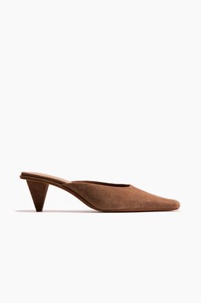 H&M Lederne Mules mit konischem Absatz - Beige