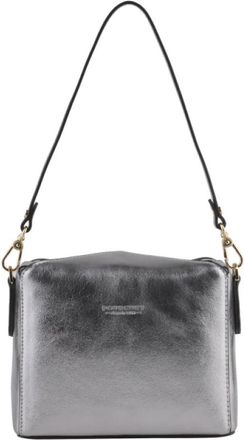 Pourchet Cassetta Metallic - Dames - Schoudertassen - Grijs - ONE Size - Leer - Tassen