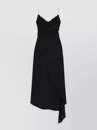Moschino midi dress lace trim draped asymmetric