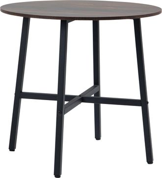 HOMCOM 80cm Round Kitchen Table - Dining Table for Small Spaces - Steel Leg | TJ Hughes