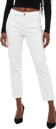 7 For All Mankind White Straight Mid Rise Jeans