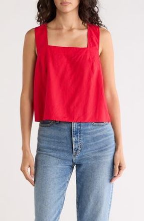 Madewell Irene Linen Blend Top in Cherry at Nordstrom Rack, Size 00