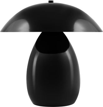Beliani L&aacute;mpara De Mesa Moderna Con Pantalla De Hierro Una Luz 30 Cm Forma De Seta Negro Sigi