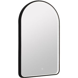 Vente-Unique Specchio da bagno luminoso ad arco antiappannamento con pulsante touch Contorno nero opaco 50 x 90 cm - VIANORIA