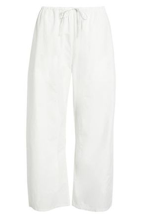 Leset Kyoto Cotton Drawstring Utility Crop Pants in Ice at Nordstrom, Size X-Large