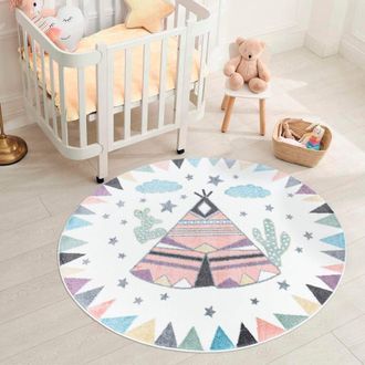 Carpet City Kinderteppich »ANIME898« rund 11 mm Höhe Kinderzimmer Teppich Modern mit lustigen Cartoon-Figuren, Multi