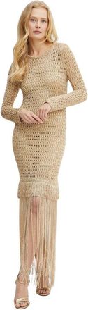 Simona Corsellini Maxi Jurk - Dames - Feestkleedjes - Geel - S - Pailletten - Kleedjes