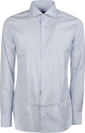 Ermenegildo Zegna Lange Mouw Lux Tailoring Shirt - Heren - Overhemden - Blauw - Maat: XL Katoen