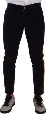 Dolce & Gabbana Cotton Stretch Skinny Corduroy Jeans - Heren - Slim Fit Jeans - Blauw - M - Katoen - Jeans