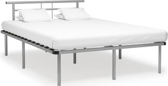 vidaXL Estructura De Cama Sin Colch&oacute;n Metal Gris 140x200 Cm Vidaxl
