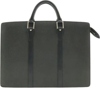 Louis Vuitton Pre-owned Handbags, male, Black, Size: ONE SIZE Pre-owned Taiga Briefcase