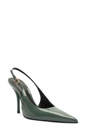 Schutz Liora Slingback Pointed Toe Pump in Myrtle Green at Nordstrom, Size 8.5