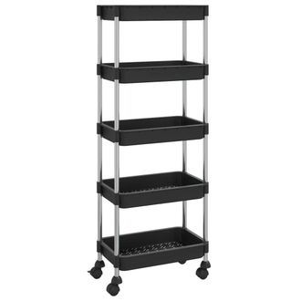 vidaXL Vidaxl - Carrito De Cocina 5 Niveles Hierro Y Abs Negro 42x29x128 Cm