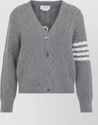 Thom Browne cable-knit wool v-neck cardigan