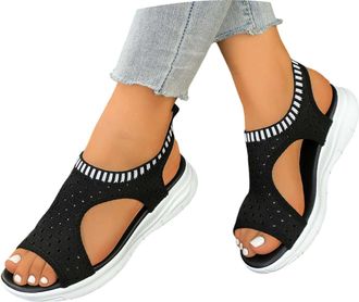 Generic Summer Sandals for Women with Arch Support Orthopedic Wide Fit Walking Shoes, Casual Washable Slip-On Beach Slides Comfy Platform Shoes