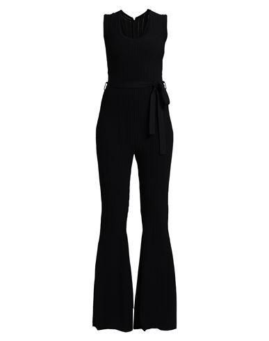 オールインワン・サロペット A FERRETTI Black Acetate Blend Jumpsuit Alberta Ferretti Draped Satin Silk-Blend Wide-Leg Jumpsuit