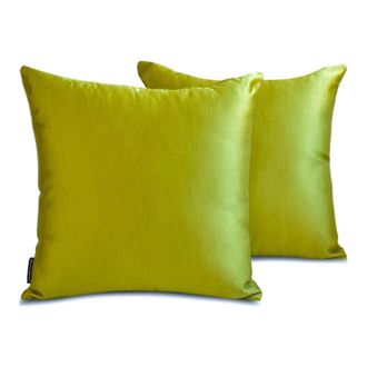 OEM Fundas De Almohada Decorativas Homecentric, Amarillo Verdoso, 56 Cm X 56 Cm, Paquete De 2, Fundas De Coj&iacute;n De Sof&aacute; De Color Liso Satinado - Estilo Mod