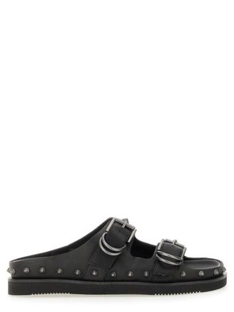 Ash Black Calf Leather Urus Sandals