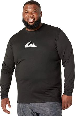 Quiksilver Rash Guard Mens Black Solid Streak Long Sleeve Swimwear FROG641