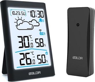 OEM Medidor De Temperatura Y Humedad Para Interiores Y Exteriores, Estaci&oacute;n Meteorol&oacute;gica Inal&aacute;mbrica, Pantalla Lcd Grande, Pron&oacute;stico Del Tiempo, Reloj D