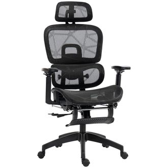 HOMCOM Ergonomic Office Chair Swivel Computer Chair With 3D Armrest - Black | TJ Hughes