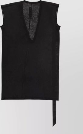 Rick Owens cotton deep v-neck sleeveless t-shirt