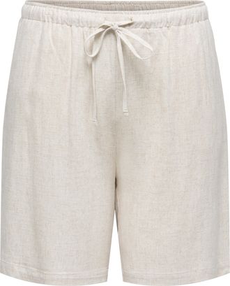Only Carmakoma Shorts ONLY CARMAKOMA CARSIESTA MW PULL-UP LIN BL SHORTS NOOS, Damen, Gr. 42, N-Gr, moonbeam, Web, Obermaterial: 80% Viskose, 20% Leinen, unifarben, l
