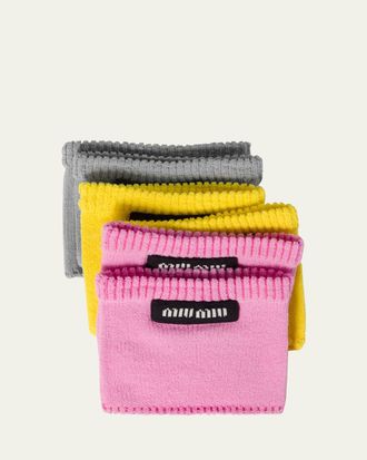 ヘアアクセサリー Miu Miu Brown And Light Blue Cotton Scrunchie Miu Miu Hair Accessories, female, Brown, Size: ONE SIZE