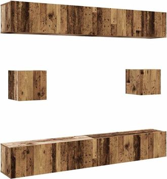 vidaXL Vidaxl - Conjunto De Mueble De Tv 6 Piezas Montado La Pared Madera Vieja