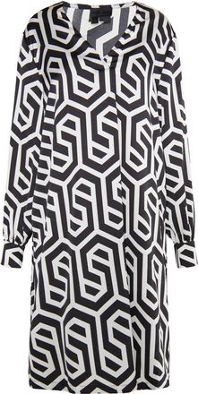 Dreimaster Dreimaster midi-jurk Dames zwart en wit