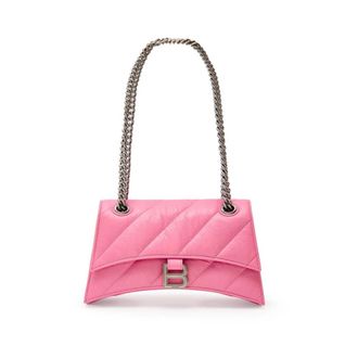 Balenciaga Tassen, Dames, Roze, ONE Size, Leer, Roze Leren Crush Schoudertas