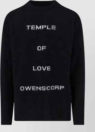 Rick Owens crew neck sweater long sleeves text detail