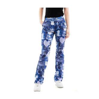 Moschino Straight Trousers, female, Multicolor, Size: S Cotton Casual Pants