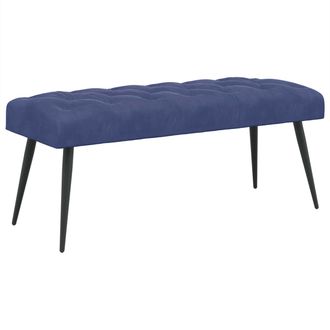 vidaXL Banco Con Tapicer&iacute;a Con Botones Azul Polic&iacute;a 110 X 40 X 46 Cm Vidaxl